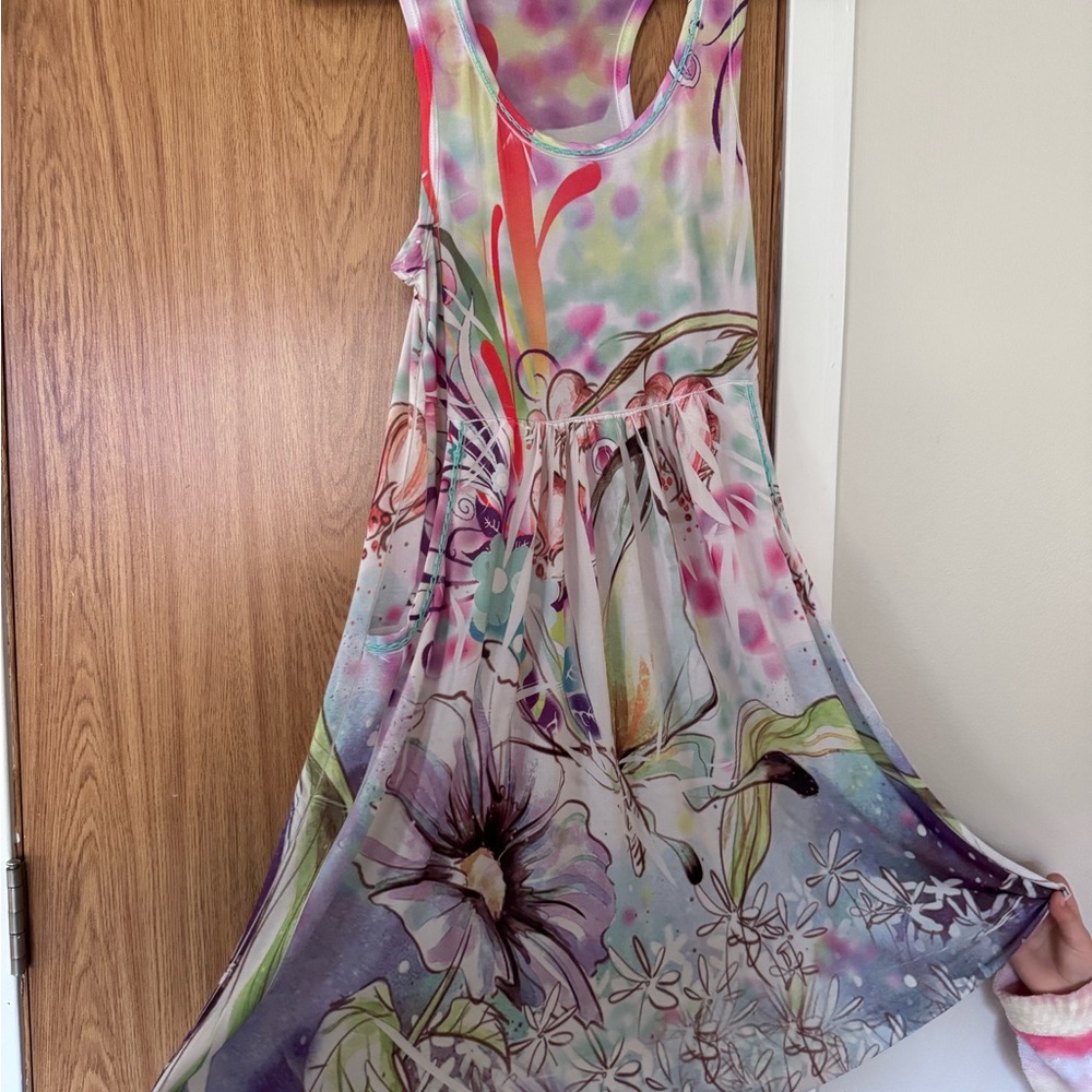 Colorful Floral Sleeveless Dress
